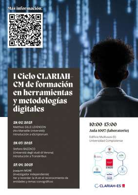 I Ciclo CLARIAH-CM de formación en herramientas y metodologías digitales